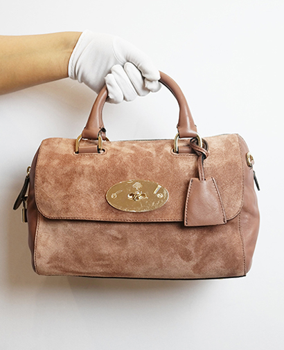 Del Rey Satchel, &pound;375, Handbags, Brown, Suede, Front view